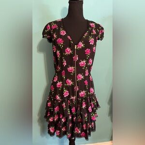 #207 Material girl Black floral dress